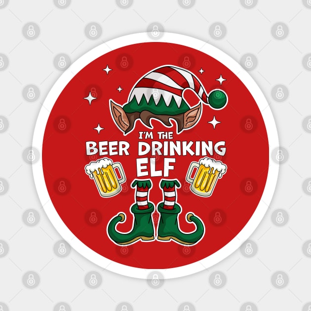 I'm The Beer Drinking Elf - Elf Matching Family Christmas Magnet by OrangeMonkeyArt